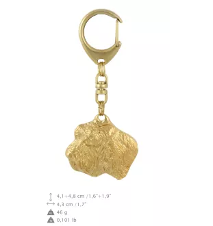 Kleiner Basset Griffon Vendéen, Petit Basset Griffon Vendéen - Schlüsselanhänger und Halskette mit Hund in einer Box, vergoldetes Produkt von hoher Qualität, Marke Art-Dog