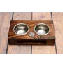 Petit basset griffon vendéen - support en bois avec des bols pour chien, bols pour chien en acier, cadeau pour l'adoption d'un chien de la marque Art-Dog
