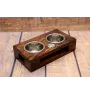 Petit basset griffon vendéen - support en bois avec des bols pour chien, bols pour chien en acier, cadeau pour l'adoption d'un chien de la marque Art-Dog