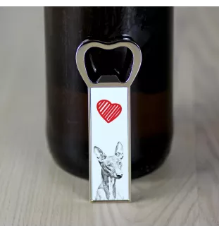 Pharaoh Hound, Kelb tal-Fenek - bottle opener with a dog, personalized fridge opener, unique gift for a man by Art-Dog brand