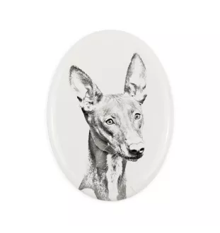 Pharaonenhund, Pharaoh Hound, Kelb tal-Fenek - Gedenktafel mit einem Foto eines Hundes, Grabplatte mit Druck, personalisierte ovale Platte der Marke Art-Dog