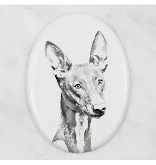 Chien du pharaon, Lévrier du pharaon - une plaque commémorative avec une photo de chien, une plaque funéraire avec une impression, une plaque ovale personnalisée de la marque Art-Dog