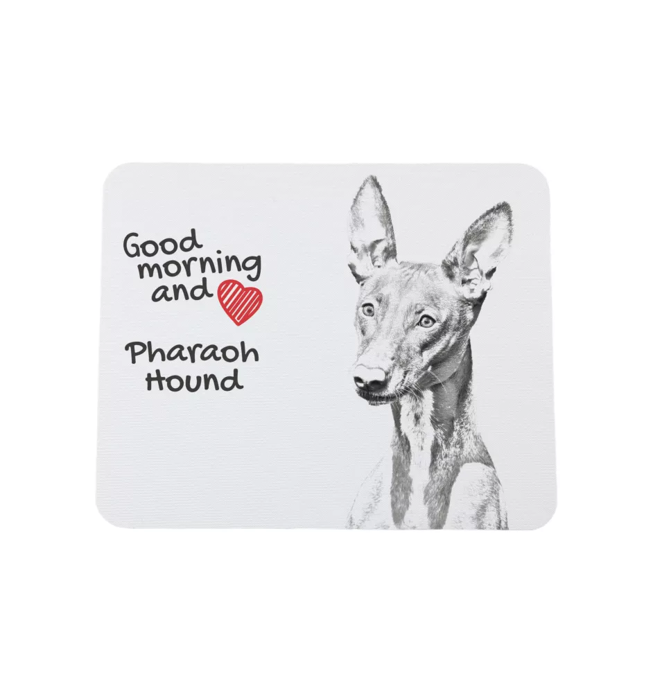 Pharaoh Hound, Kelb tal-Fenek - mouse pad with print, personalized dog-themed mouse pad, unique gadget for an office worker by Art-Dog brand