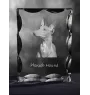 Chien du pharaon, Lévrier du pharaon - cristal avec photo de chien, statuette en verre avec photo, cadre exceptionnel avec photo de la marque Art-Dog