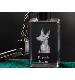 Pharaoh Hound, Kelb tal-Fenek - Crystal key ring with dog photo, illuminated key ring, unique gift by Art-Dog brand