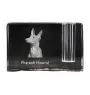 Pharaoh Hound, Kelb tal-Fenek - Pen stand, crystal organiser with dog photo, unique desk decoration by Art-Dog brand