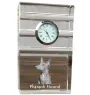 Chien du pharaon, Lévrier du pharaon - une horloge en verre avec une photo, une photo de chien dans un cristal, une horloge de bureau personnalisée de la marque Art-Dog