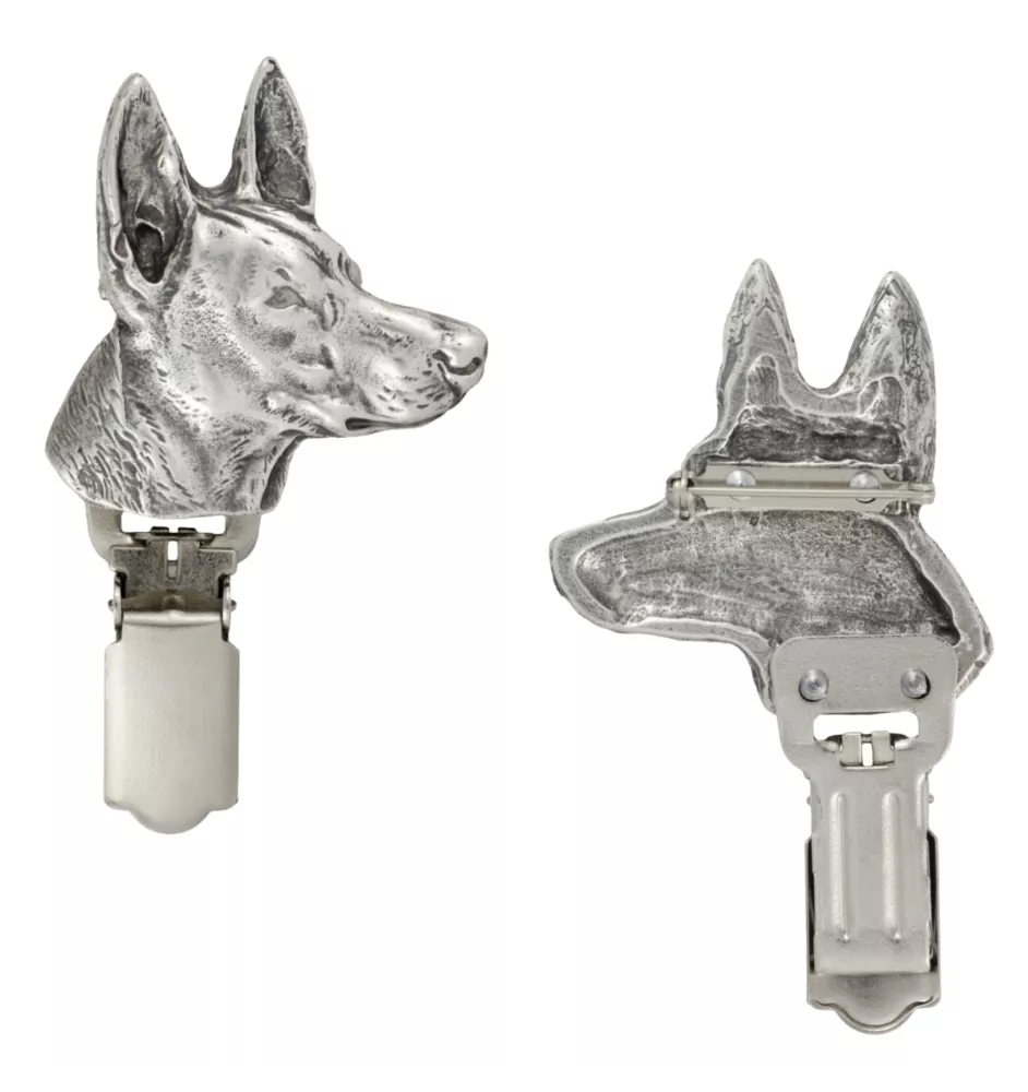Chien du pharaon, Lévrier du pharaon - broche avec pince, support pour numéro de départ, épingle argentée pour exposition de chiens de la marque Art-Dog