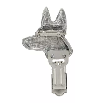 Pharaonenhund, Pharaoh Hound, Kelb tal-Fenek - Brosche mit Clip, Startnummernhalter, versilberte Anstecknadel für Hundeausstellungen der Marke Art-Dog