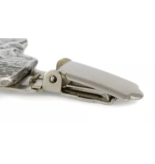 Pharaoh Hound, Kelb tal-Fenek - brooch with a clip, holder for a start number, silver-plated dog show pin from the Art-Dog brand