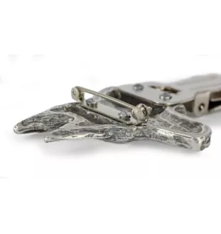 Chien du pharaon, Lévrier du pharaon - broche avec pince, support pour numéro de départ, épingle argentée pour exposition de chiens de la marque Art-Dog