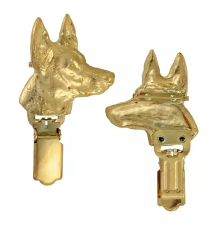 Chien du pharaon, Lévrier du pharaon - broche avec pince, support doré pour numéro de départ, élégante épingle pour exposition de chiens de la marque Art-Dog