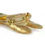 Pharaoh Hound, Kelb tal-Fenek - brooch with a clip, gold-plated holder for a race number, elegant dog show pin from Art-Dog brand