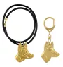 Pharaoh Hound, Kelb tal-Fenek - keychain and necklace with a dog in a box, high-quality gold-plated product, Art-Dog brand