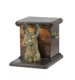 Pharaoh Hound, Kelb tal-Fenek - urn for dog ashes with a statuette, elegant urn for a dog, unique urn with a bust of a dog by Art-Dog brand