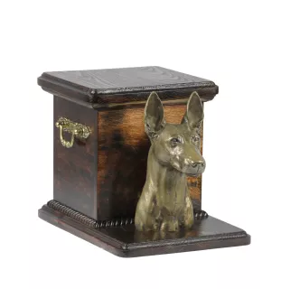 Pharaoh Hound, Kelb tal-Fenek - urn for dog ashes with a statuette, elegant urn for a dog, unique urn with a bust of a dog by Art-Dog brand