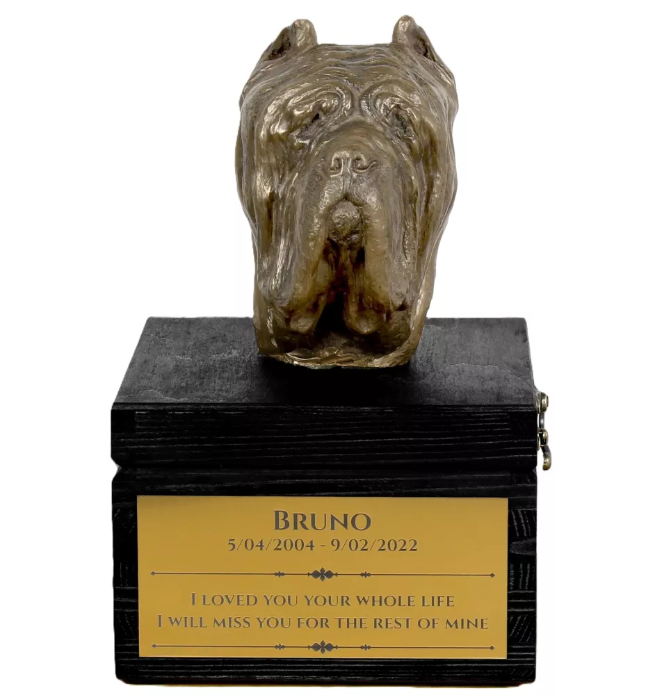 Pharaoh Hound, Kelb tal-Fenek - an urn with an engraving and a sculpture of a dog, a handmade product by the Art-Dog brand.