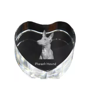 Pharaoh Hound, Kelb tal-Fenek - a photo of a dog in crystal, crystal heart, unique photo frame from the Art-Dog brand