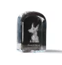 Pharaoh Hound, Kelb tal-Fenek - crystal cube with a photo, photo of a dog in crystal, cubic paperweight from Art-Dog brand