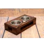 Pharaoh Hound, Kelb tal-Fenek - wooden stand with bowls for a dog, steel dog bowls, a gift for adopting a dog from the Art-Dog brand