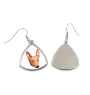 Chien du pharaon, Lévrier du pharaon - boucles d'oreilles avec une photo et un motif de chien géométrique Art-Dog