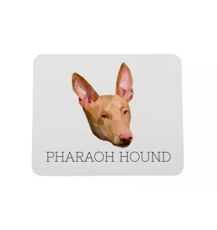 Pharaonenhund, Pharaoh Hound, Kelb tal-Fenek - geometrisches Mauspad mit Bild und Aufschrift von Art-Dog