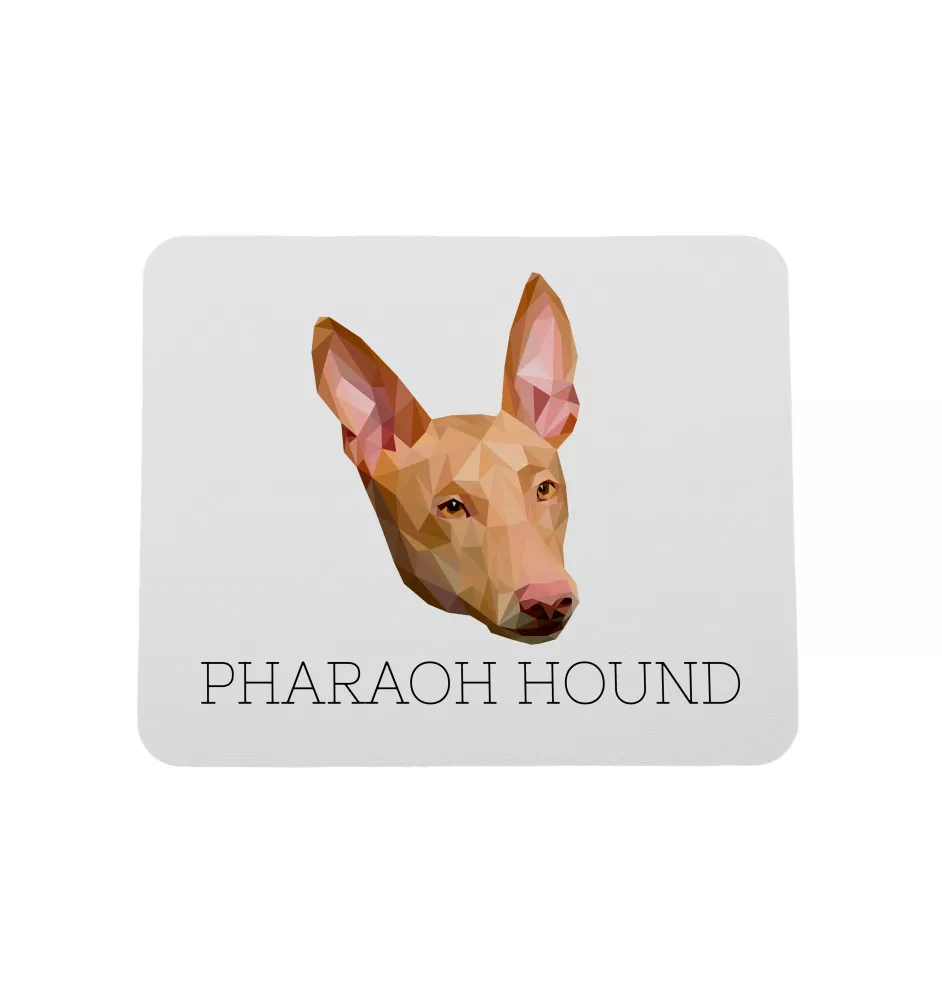 Pharaonenhund, Pharaoh Hound, Kelb tal-Fenek - geometrisches Mauspad mit Bild und Aufschrift von Art-Dog