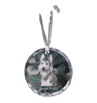 Picardy Sheepdog, Berger Picard, Picardy Shepherd - crystal bauble with a photo, dog photo in crystal, personalized Christmas tree ornament by Art-Dog brand