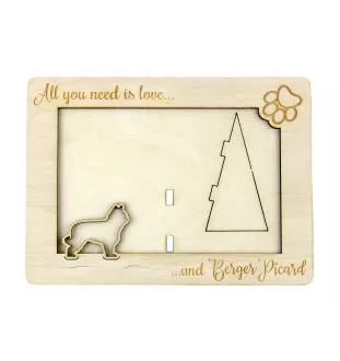 Owczarek pikardyjski ramka na zdjęcie ze sklejki Art-Dog
