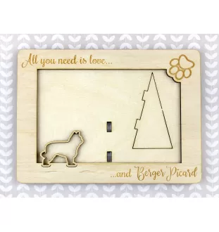 Berger de Picardie, Berger Picard - Fotorahmen, gravierter Holzrahmen, ein schönes Gadget für den Hundeliebhaber von Art-Dog