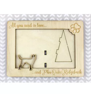 Phu Quoc Ridgeback - Cadre photo, cadre en bois gravé, un joli gadget pour l'amoureux des chiens par Art-Dog