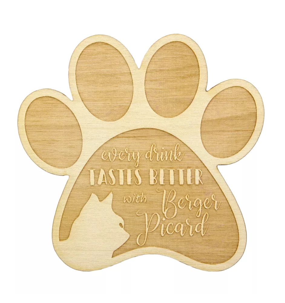 Berger de Picardie, Berger Picard - Tasse Untersetzer, graviert Untersetzer mit Hund, Geschenk für Hundeliebhaber von Art-Dog Marke