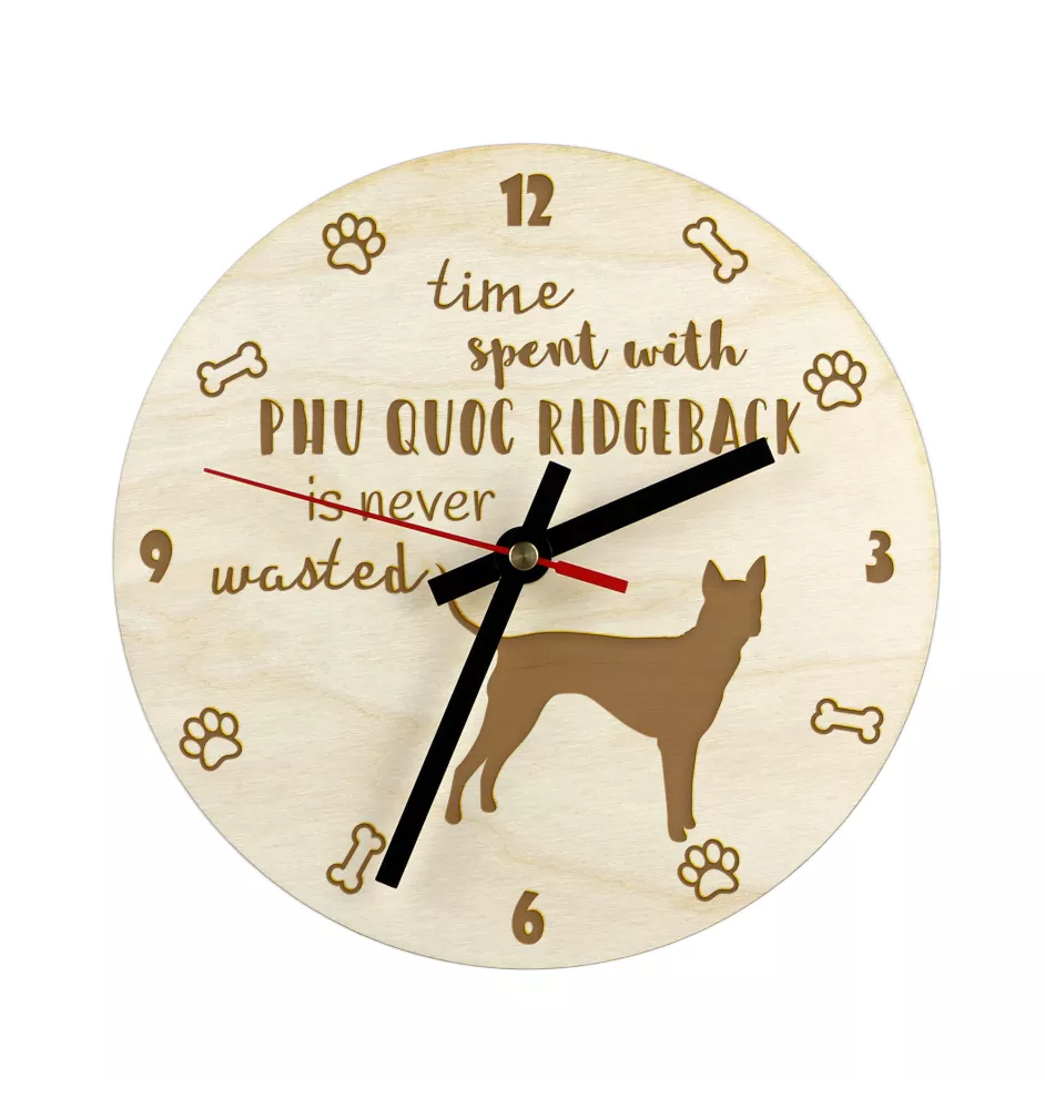 Phu Quoc Ridgeback - horloge avec chien, horloge en bois avec gravure, horloge personnalisée par Art-Dog