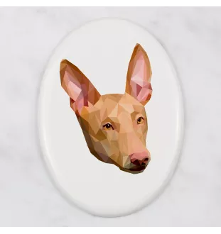 Pharaoh Hound, Kelb tal-Fenek - a plate with a geometric design and the brand name Art-Dog