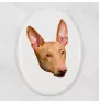 Pharaoh Hound, Kelb tal-Fenek - a plate with a geometric design and the brand name Art-Dog