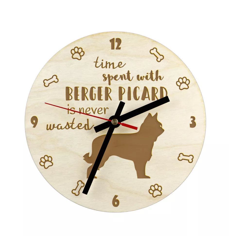 Picardy Sheepdog, Berger Picard, Picardy Shepherd - clock with dog, wooden clock with engraving, personalised clock by Art-Dog