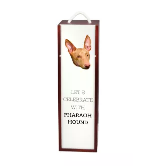 Chien du pharaon, Lévrier du pharaon - une boîte géométrique avec une photo et un texte pour le vin de la marque Art-Dog