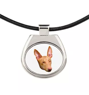 Pharaoh Hound, Kelb tal-Fenek - necklace with a geometric design and the inscription "Art-Dog"