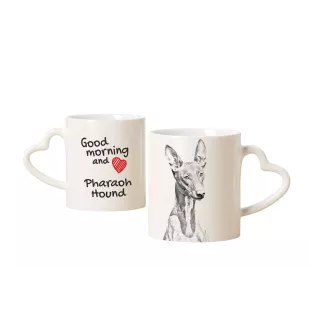 Chien du pharaon, Lévrier du pharaon - tasse avec chien, une tasse adorable avec une anse en forme de cœur, un cadeau universel de la marque Art-Dog