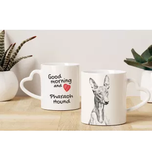 Chien du pharaon, Lévrier du pharaon - tasse avec chien, une tasse adorable avec une anse en forme de cœur, un cadeau universel de la marque Art-Dog