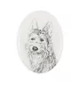 Berger de Picardie, Berger Picard - Gedenktafel mit einem Foto eines Hundes, Grabplatte mit Druck, personalisierte ovale Platte der Marke Art-Dog