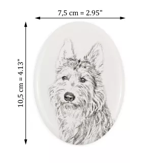 Berger de Picardie, Berger Picard - une plaque commémorative avec une photo de chien, une plaque funéraire avec une impression, une plaque ovale personnalisée de la marque Art-Dog