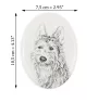 Berger de Picardie, Berger Picard - une plaque commémorative avec une photo de chien, une plaque funéraire avec une impression, une plaque ovale personnalisée de la marque Art-Dog