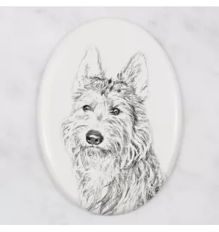 Berger de Picardie, Berger Picard - une plaque commémorative avec une photo de chien, une plaque funéraire avec une impression, une plaque ovale personnalisée de la marque Art-Dog
