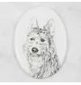 Berger de Picardie, Berger Picard - une plaque commémorative avec une photo de chien, une plaque funéraire avec une impression, une plaque ovale personnalisée de la marque Art-Dog