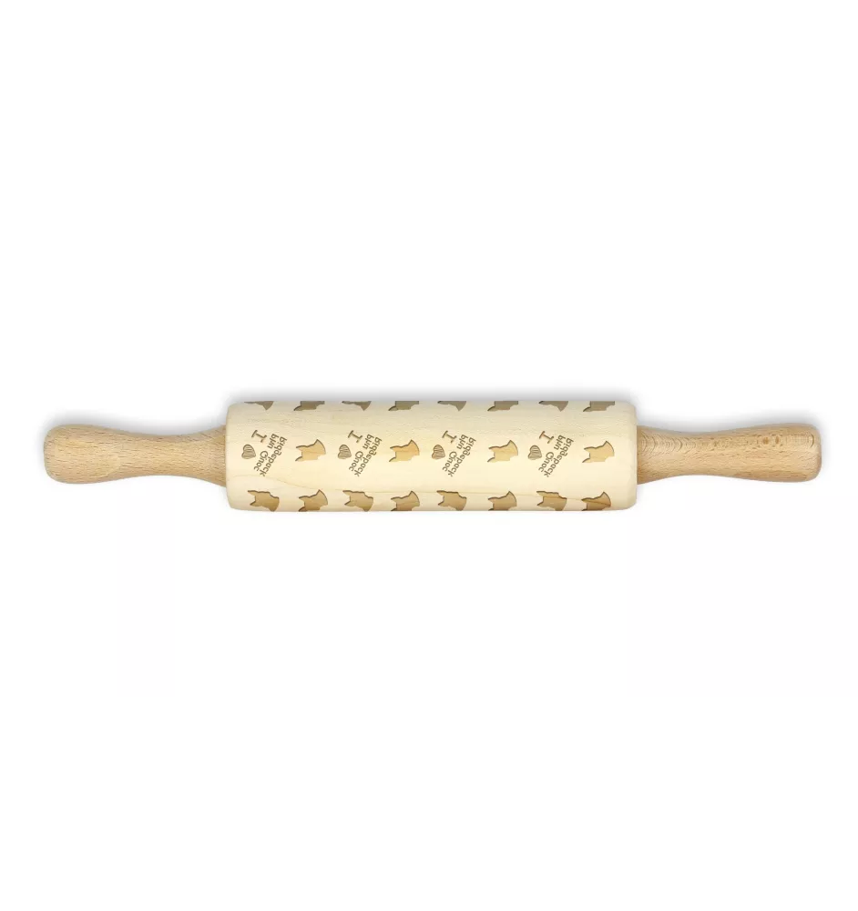 Phu Quoc Ridgeback - small rolling pin with a dog pattern, a rolling pin for children's dough, decorating ceramic clay by Art-Dog brand