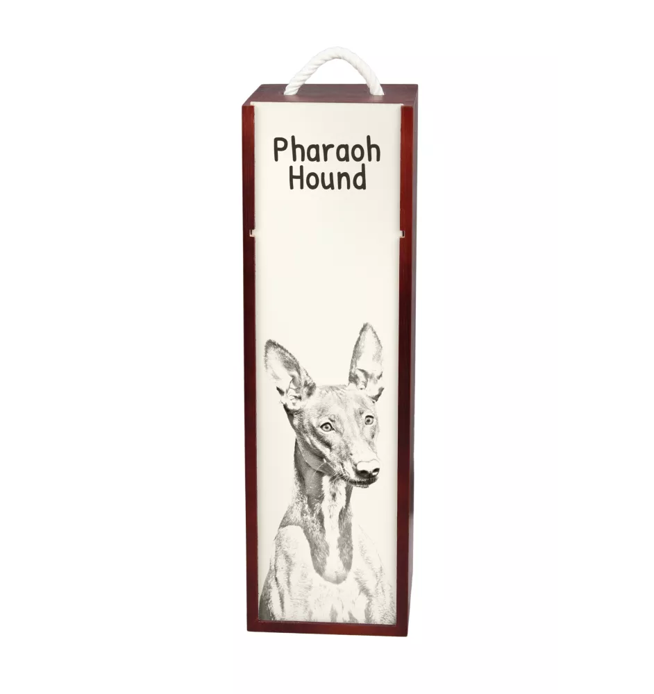 Pharaonenhund, Pharaoh Hound, Kelb tal-Fenek - Weinbox mit Hund, Alkoholbox mit Grafik, personalisierte Geschenkbox der Marke Art-Dog