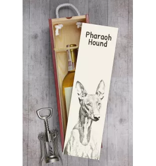 Chien du pharaon, Lévrier du pharaon - boîte à vin avec chien, boîte à alcool avec graphisme, boîte cadeau personnalisée de la marque Art-Dog