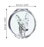 Pharaoh Hound, Kelb tal-Fenek - Pocket mirror with a dog, personalized mirror for a purse, compact mirror with Art-Dog brand print.