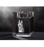 Owczarek pikardyjski świecznik kryształowy z psem Art-Dog